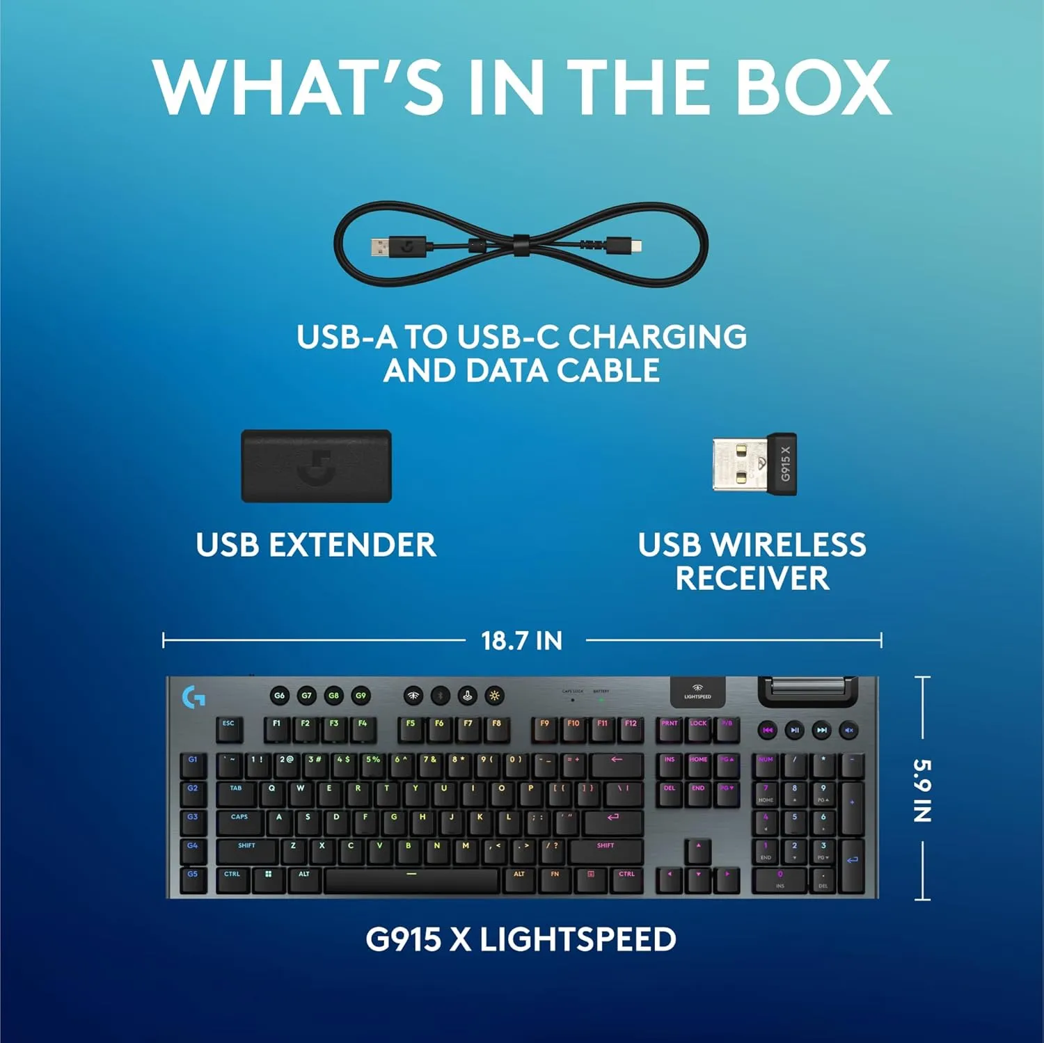 Logitech Wireless Gaming Keyboard G915 X LIGHTSPEED (Open Box) view 6